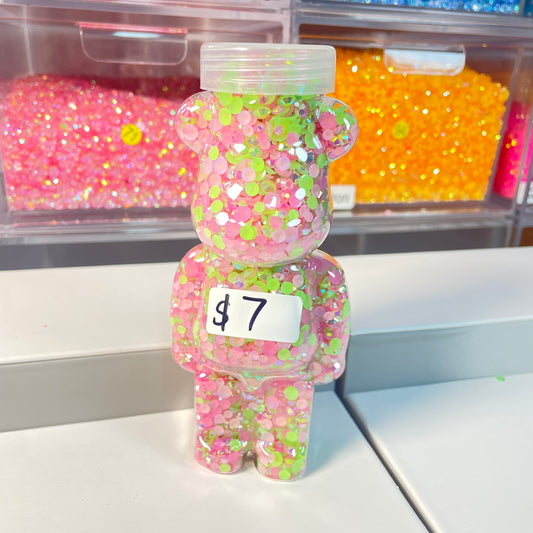 Bear Bottle For Resin Rhinestone! Pay First, Choose Color In Live, Color Mix is available!