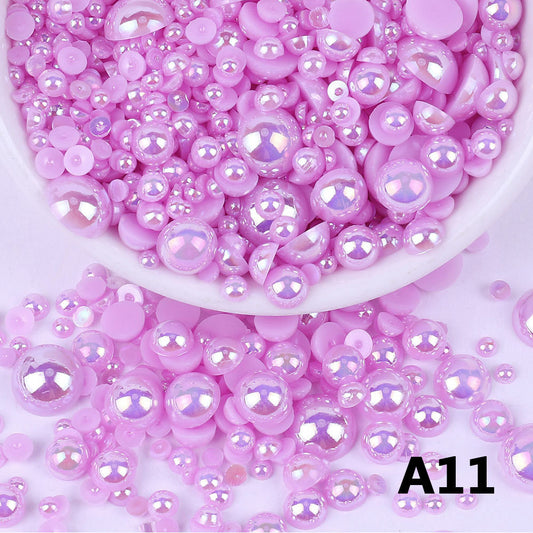 AB Color Half Pearls 3-10mm Mixed
